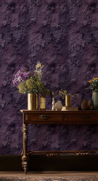 Mor Beton Görünümlü Duvar Kağıdı Modern Salon Duvar Dekoru