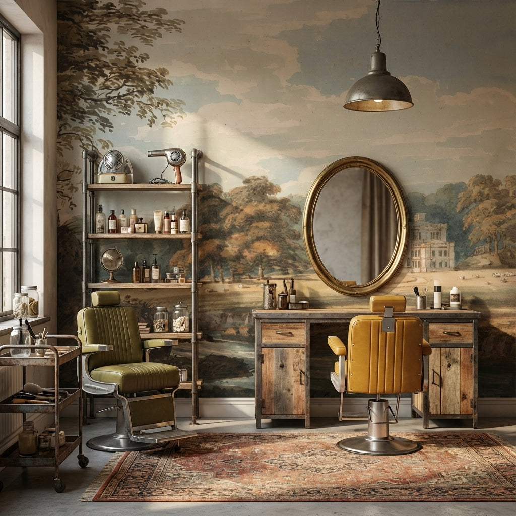 Kırsal Manzara Poster Duvar Kağıdı Mavi Gökyüzü Salon
