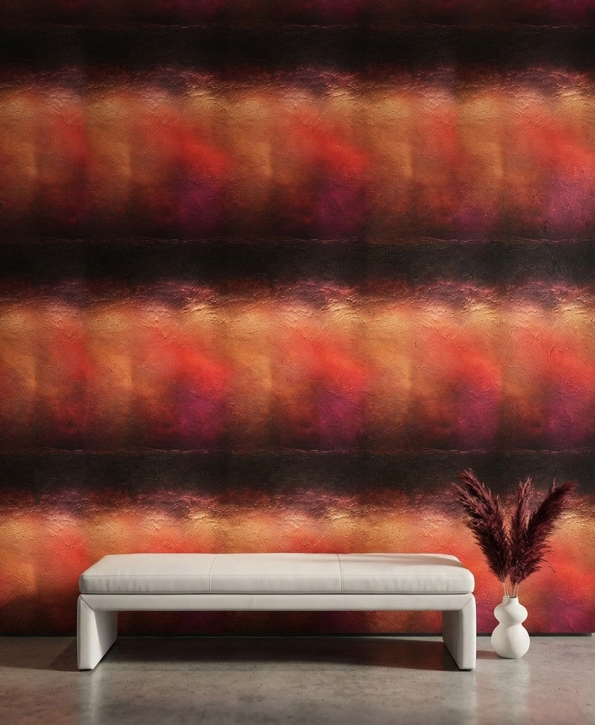 Soyut Renk Geçişli Duvar Kağıdı Bordo Siyah Modern Desen