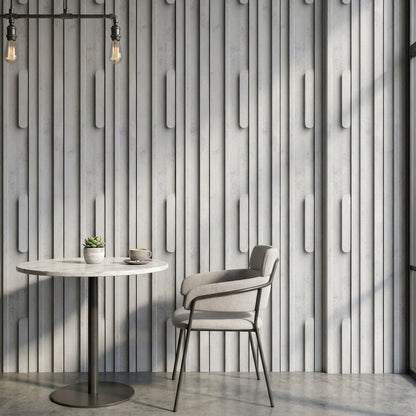 Beton Görünümlü Geometrik Duvar Kağıdı Gri Modern Salon