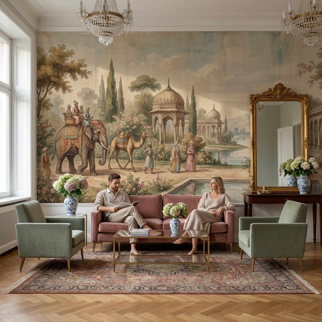 Saray Bahçesi Poster Duvar Kağıdı Kubbeli Manzara Salon