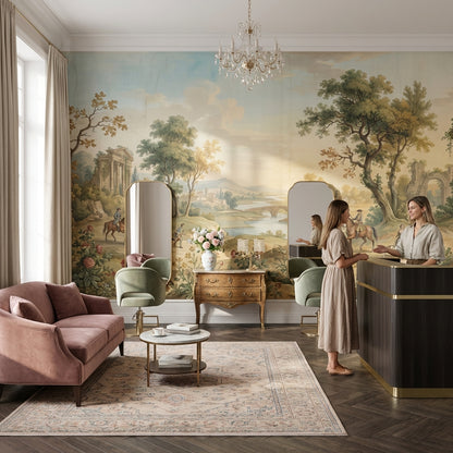 Klasik Manzara Poster Duvar Kağıdı Pastel Tonlu Salon
