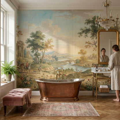Klasik Manzara Poster Duvar Kağıdı Pastel Tonlu Salon