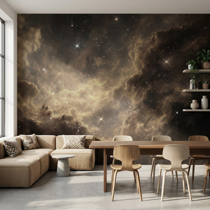 Nebula Galaksi Poster Duvar Kağıdı Siyah Altın Salon