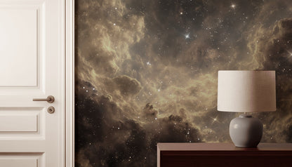 Nebula Galaksi Poster Duvar Kağıdı Siyah Altın Salon