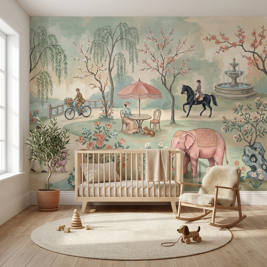 Masalsı Park Sahnesi Poster Duvar Kağıdı Pastel Çocuk Odası