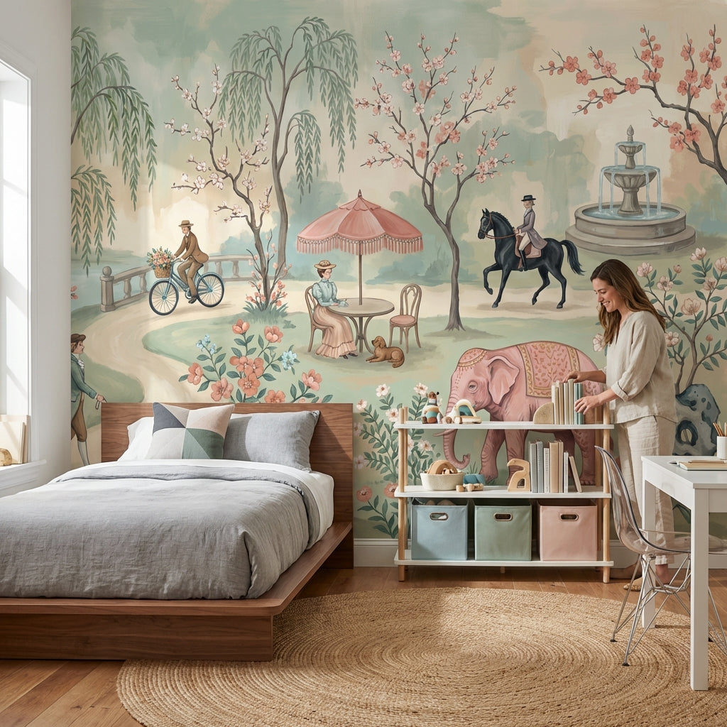 Masalsı Park Sahnesi Poster Duvar Kağıdı Pastel Çocuk Odası