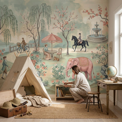 Masalsı Park Sahnesi Poster Duvar Kağıdı Pastel Çocuk Odası