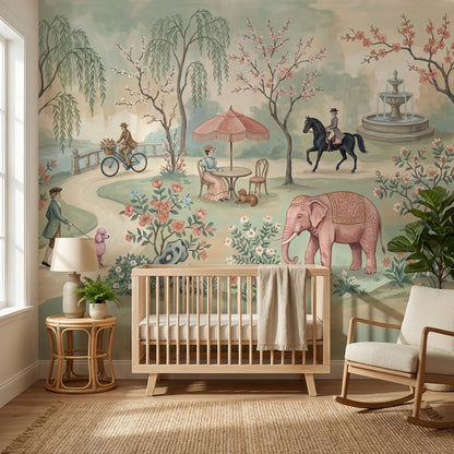 Masalsı Park Sahnesi Poster Duvar Kağıdı Pastel Çocuk Odası