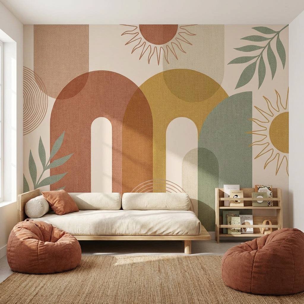 Soyut Geometrik Poster Duvar Kağıdı Pastel Çocuk Odası