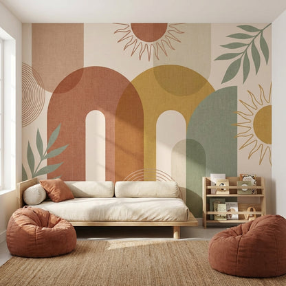 Soyut Geometrik Poster Duvar Kağıdı Pastel Çocuk Odası