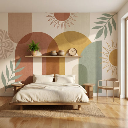 Soyut Geometrik Poster Duvar Kağıdı Pastel Çocuk Odası