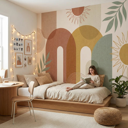 Soyut Geometrik Poster Duvar Kağıdı Pastel Çocuk Odası