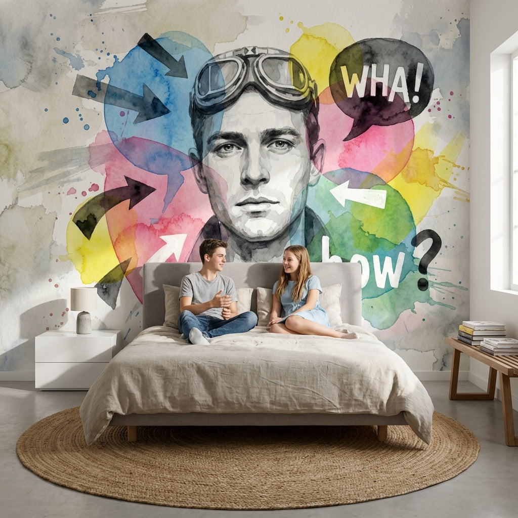 Pop Art Portre Poster Duvar Kağıdı Renkli Yazılı Genç Odası