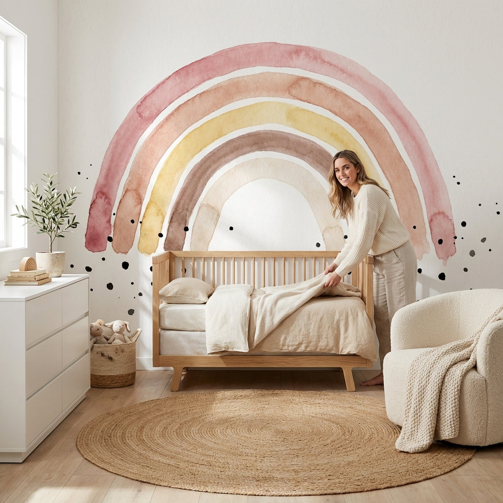 Pastel Gökkuşağı Poster Duvar Kağıdı Çocuk Odası Duvar Dekoru