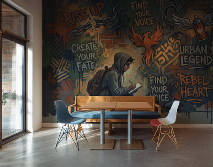 Sokak Sanatı Graffiti Poster Duvar Kağıdı Genç Odası Turuncu