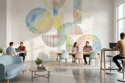 Pastel Soyut Geometrik Poster Duvar Kağıdı Modern Salon Duvarı