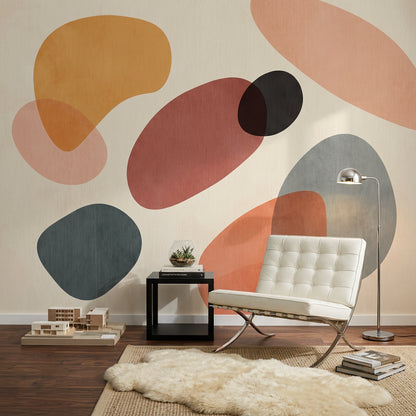 Soyut Renk Bloklu Poster Duvar Kağıdı Modern Salon Duvarı
