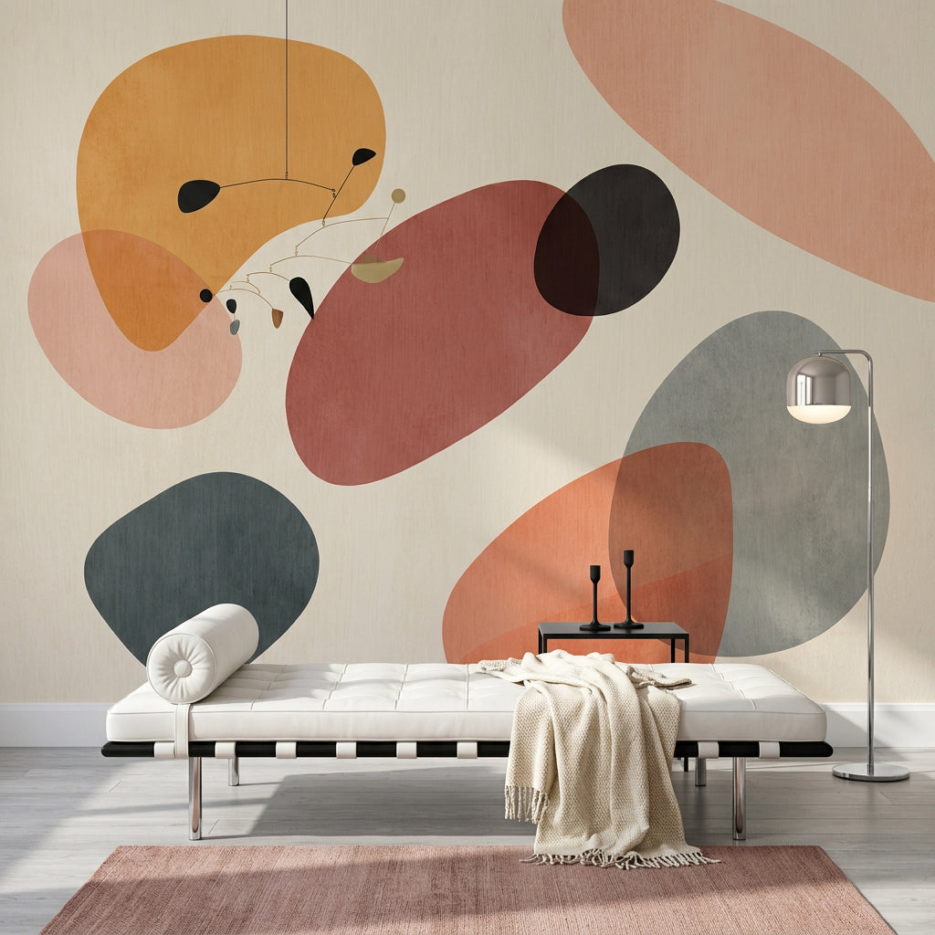 Soyut Renk Bloklu Poster Duvar Kağıdı Modern Salon Duvarı