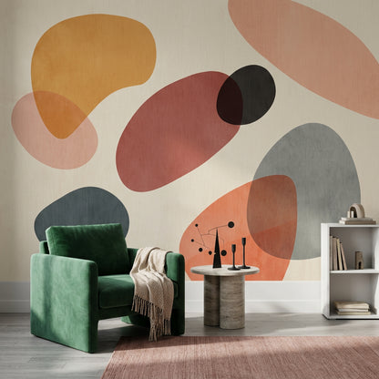 Soyut Renk Bloklu Poster Duvar Kağıdı Modern Salon Duvarı