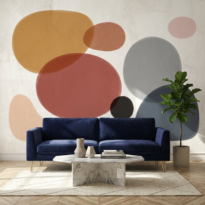 Soyut Renkli Daireler Poster Duvar Kağıdı Modern Salon