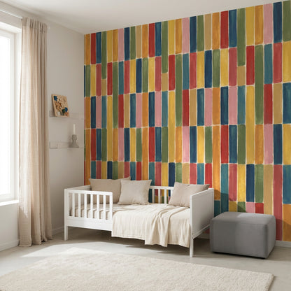 Renkli Geometrik Poster Duvar Kağıdı Modern Çocuk Odası