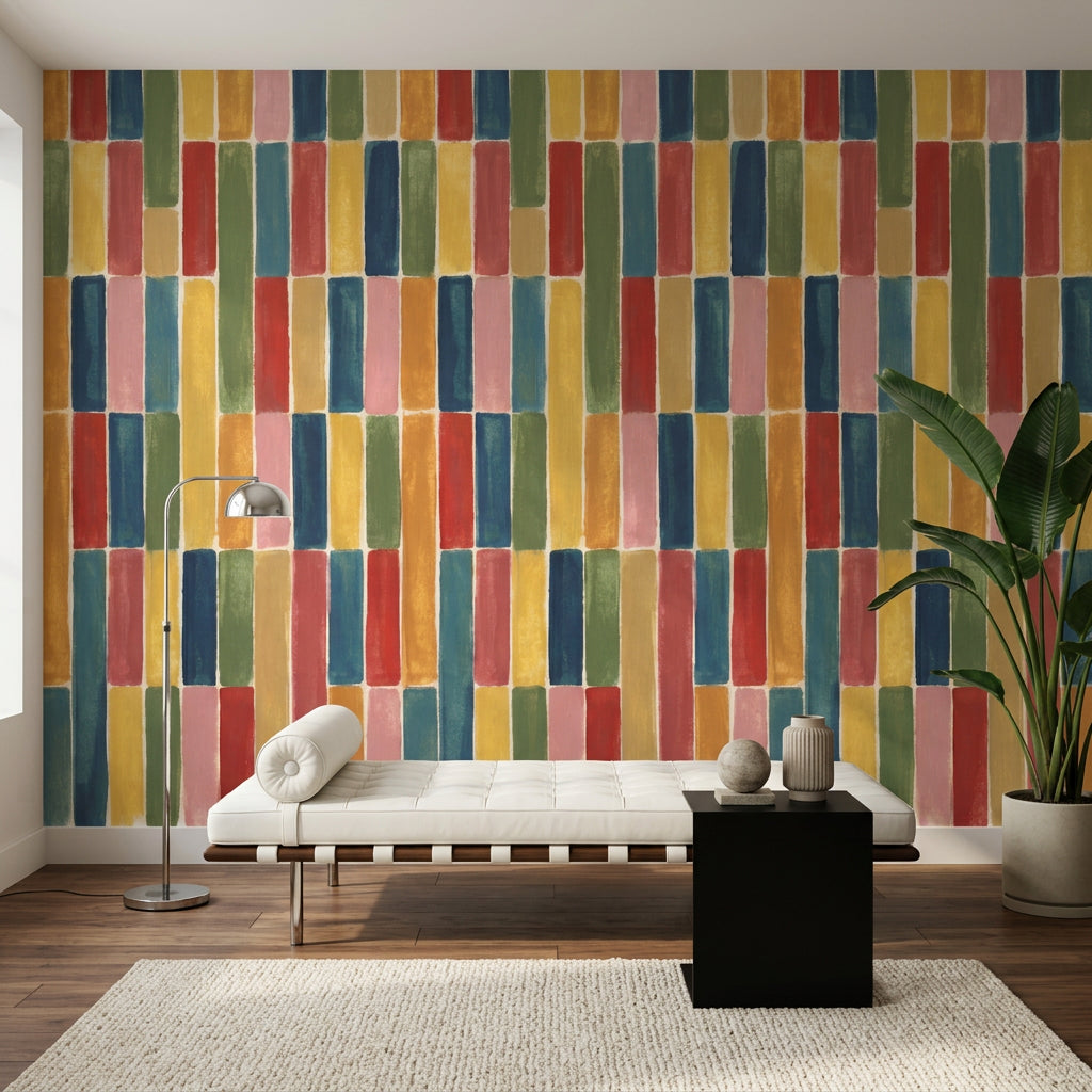 Renkli Geometrik Poster Duvar Kağıdı Modern Çocuk Odası