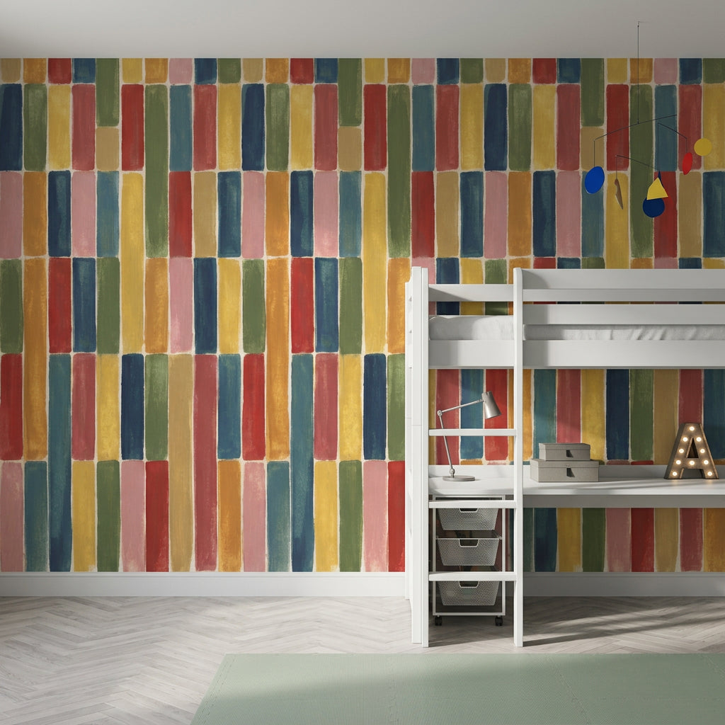 Renkli Geometrik Poster Duvar Kağıdı Modern Çocuk Odası