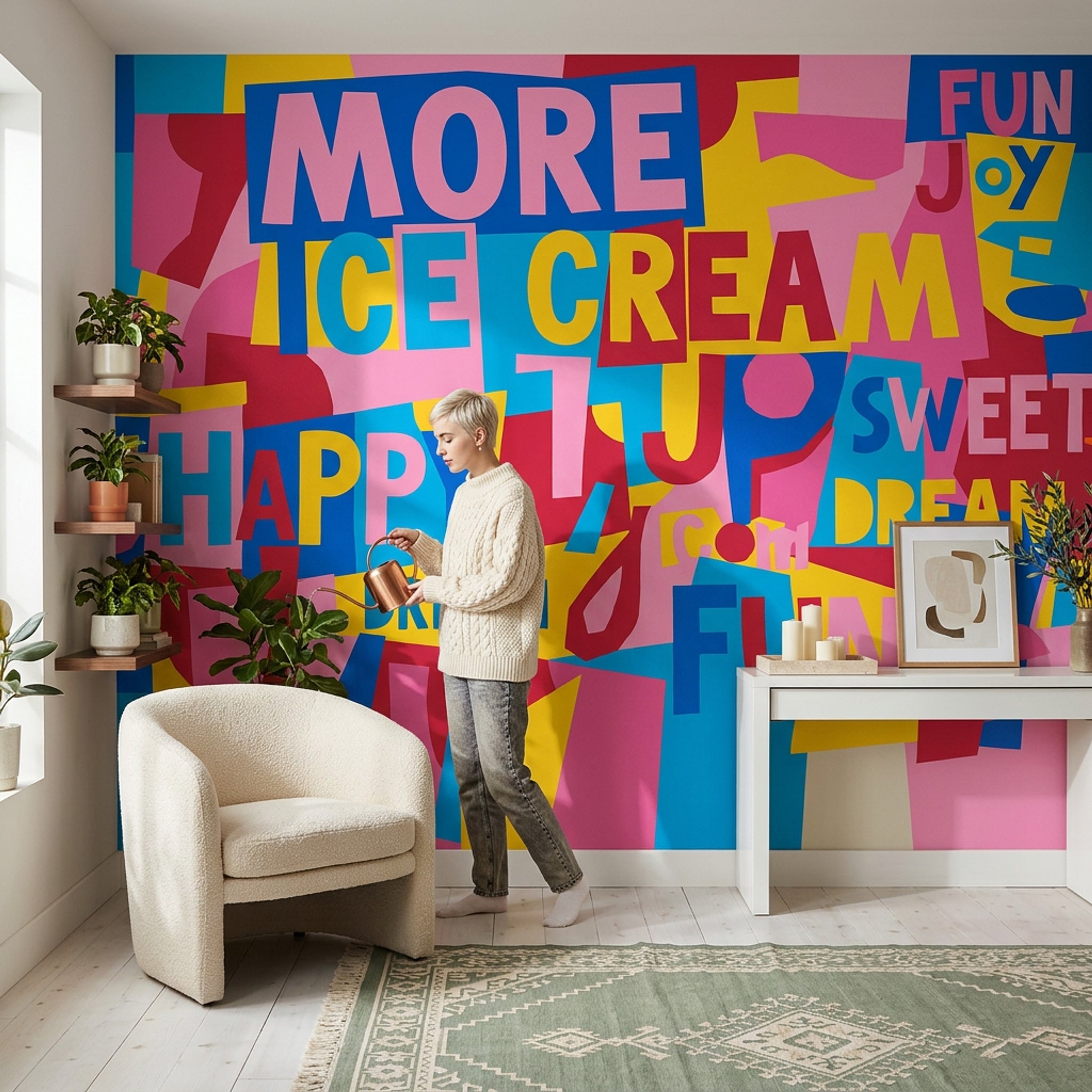 Renkli Tipografik Poster Duvar Kağıdı Genç Odası Pop Art