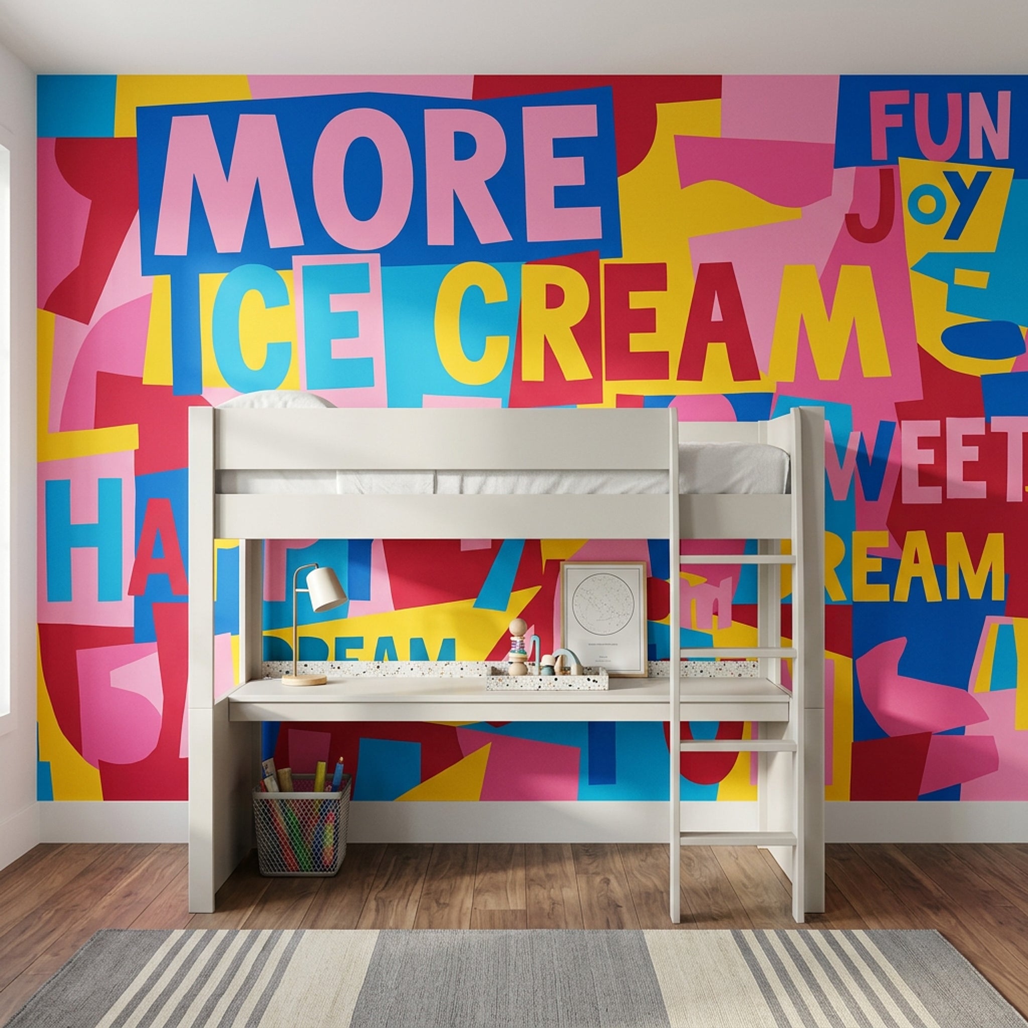 Renkli Tipografik Poster Duvar Kağıdı Genç Odası Pop Art