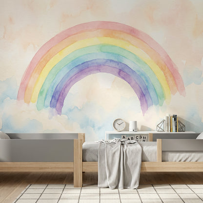 Sulu Boya Gökkuşağı Poster Duvar Kağıdı Pastel Çocuk Odası