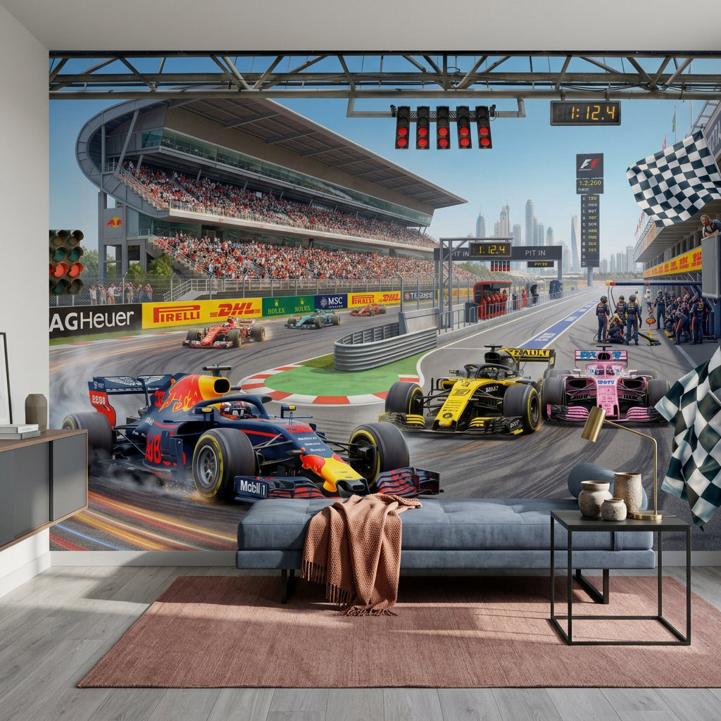 Formula 1 Yarış Pisti Poster Duvar Kağıdı Spor Temalı