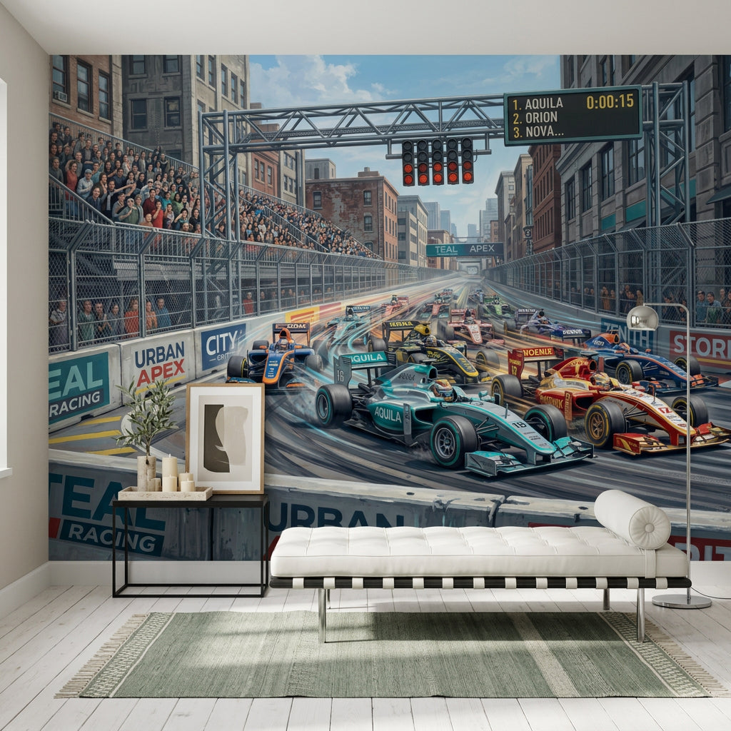 Formula Yarış Pisti Poster Duvar Kağıdı Genç Odası Duvar Resmi