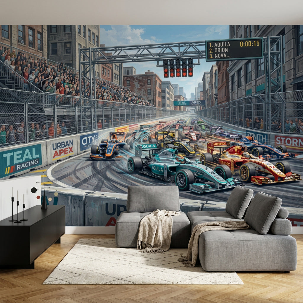 Formula Yarış Pisti Poster Duvar Kağıdı Genç Odası Duvar Resmi