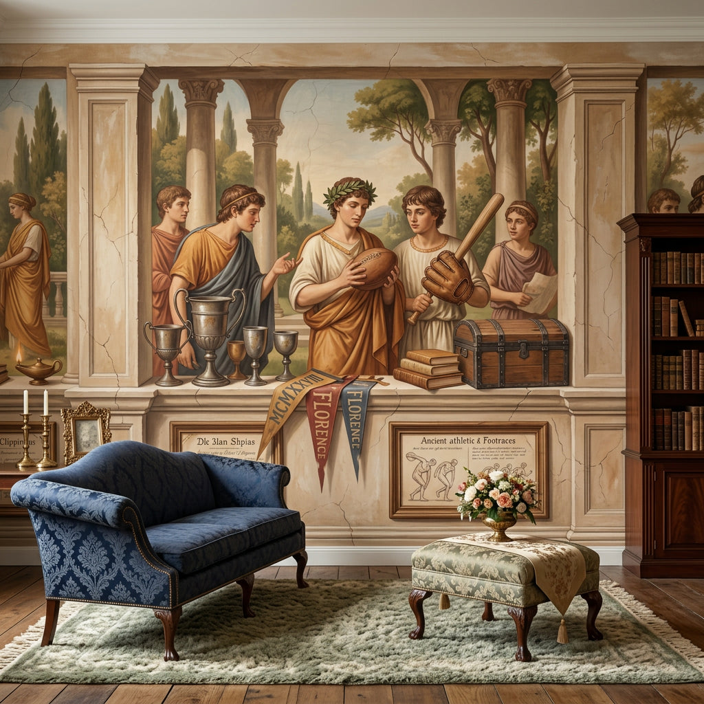 Antik Roma Figürlü Poster Duvar Kağıdı Klasik Salon Dekoru