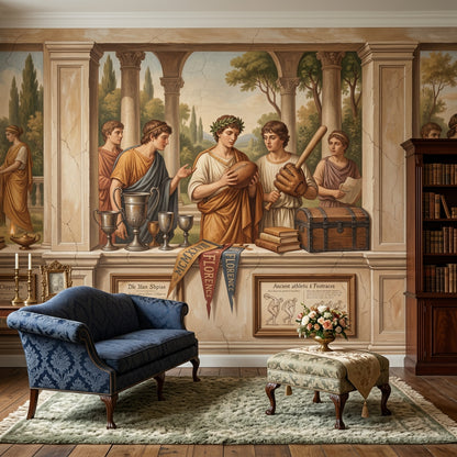Antik Roma Figürlü Poster Duvar Kağıdı Klasik Salon Dekoru