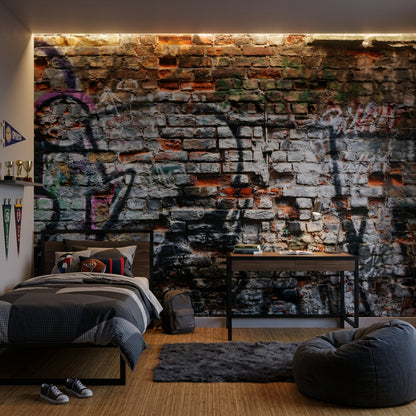 Grafiti Tuğla Duvar Poster Duvar Kağıdı Endüstriyel Salon