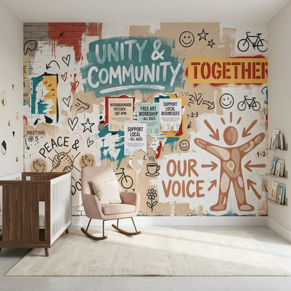 Grafiti Yazılı Poster Duvar Kağıdı Renkli Sokak Sanatı Salon