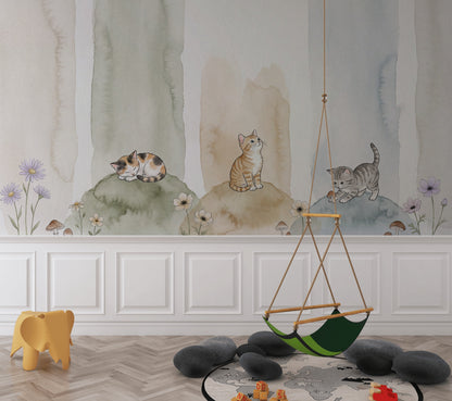 Suluboya Kedili Poster Duvar Kağıdı Pastel Çocuk Odası