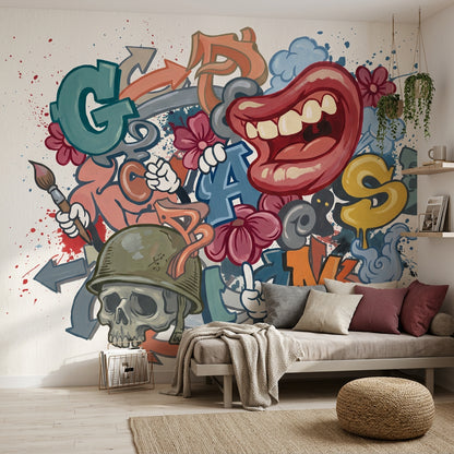 Grafiti Pop Art Poster Duvar Kağıdı Renkli Genç Odası