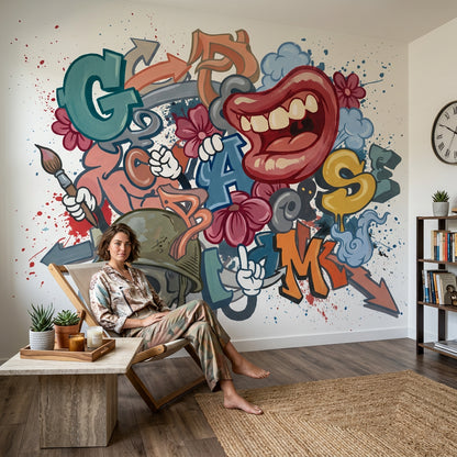 Grafiti Pop Art Poster Duvar Kağıdı Renkli Genç Odası