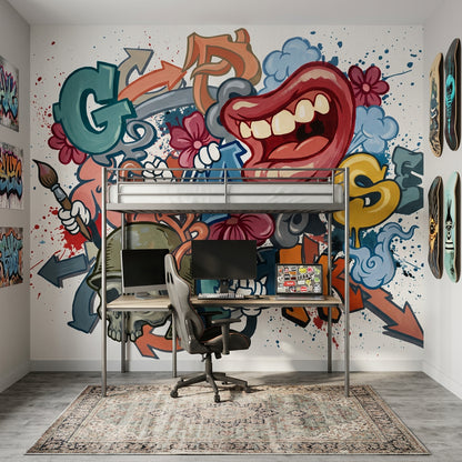Grafiti Pop Art Poster Duvar Kağıdı Renkli Genç Odası
