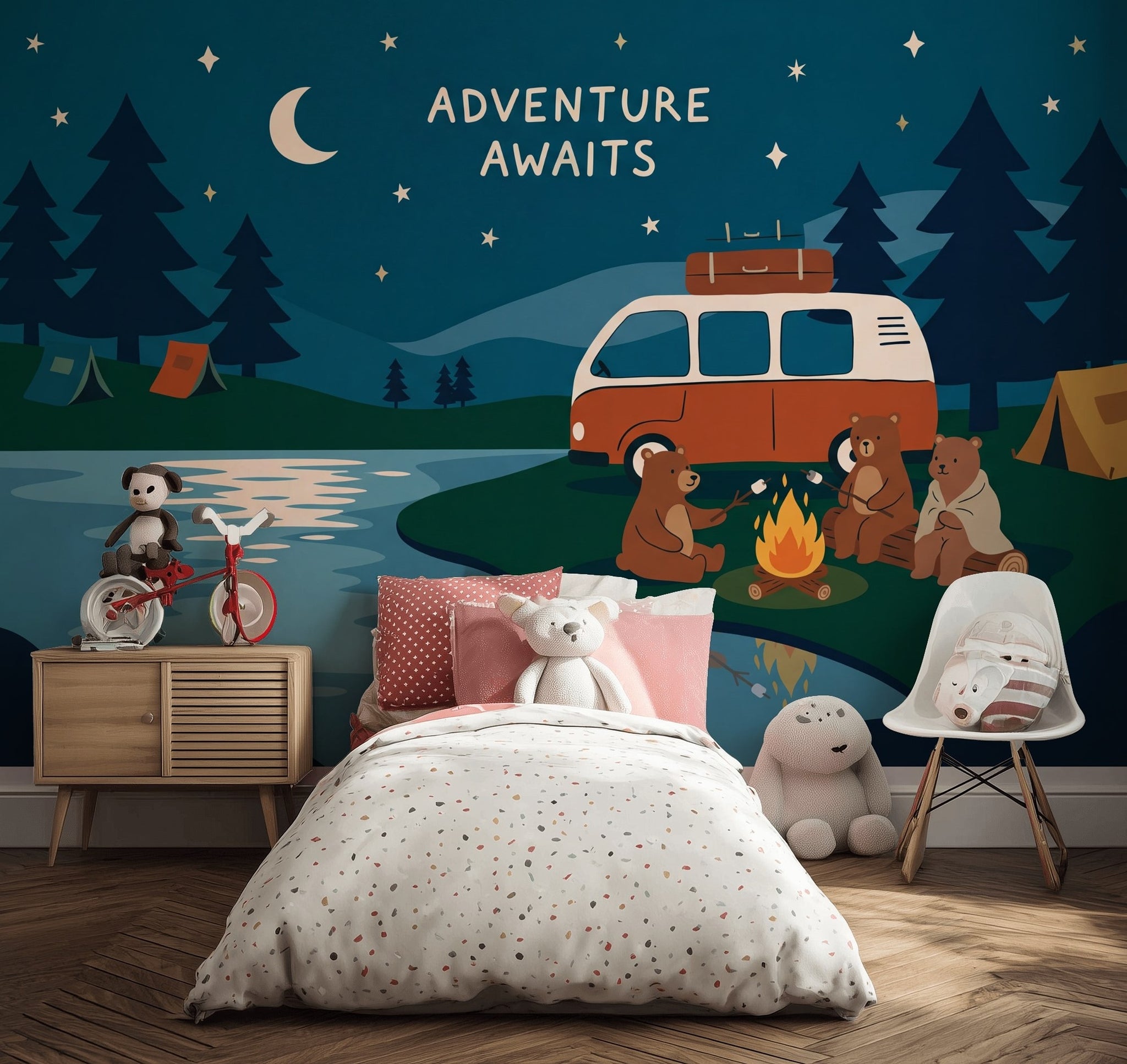 Kamp ve Karavan Temalı Poster Duvar Kağıdı Çocuk Odası