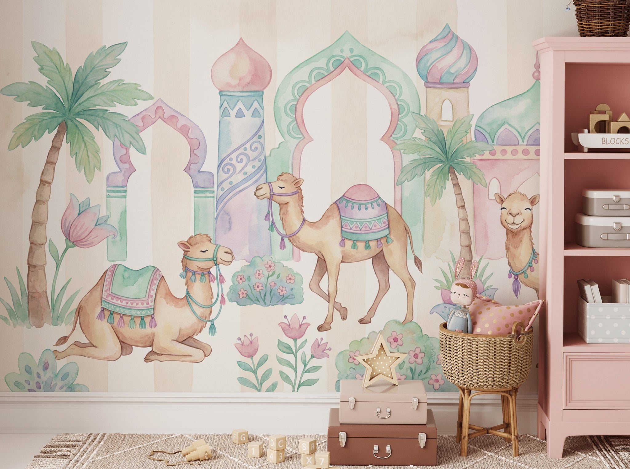 Develi Saray Temalı Poster Duvar Kağıdı Pastel Çocuk Odası