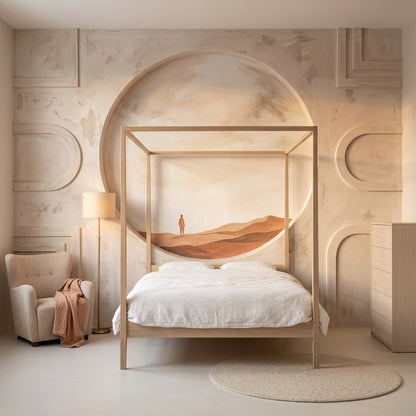 Çöl Manzaralı Poster Duvar Kağıdı Bej Minimalist Salon