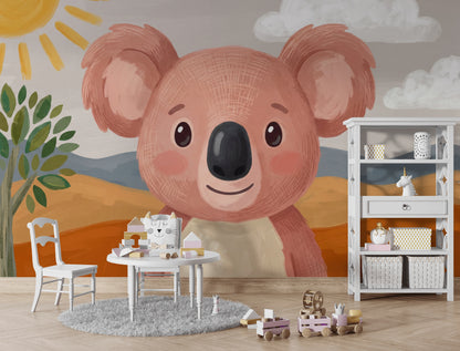 Sevimli Koalalı Poster Duvar Kağıdı Pastel Çocuk Odası Duvar Resmi