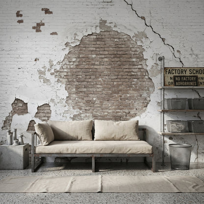 Eskitme Tuğla Görünümlü Poster Duvar Kağıdı Endüstriyel Salon