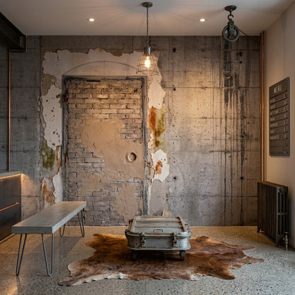 Endüstriyel Beton Duvar Poster Duvar Kağıdı Gri Loft Salon