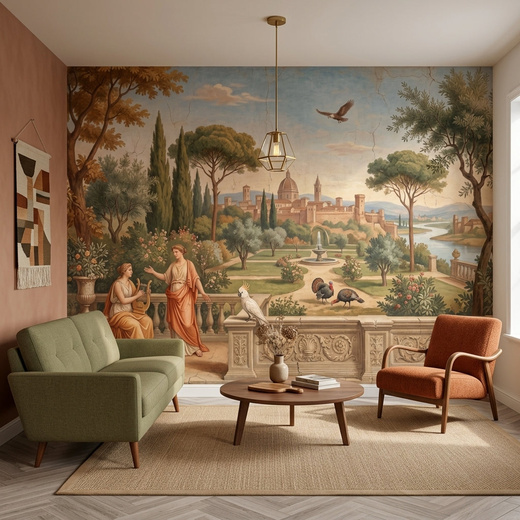 Klasik İtalyan Manzaralı Poster Duvar Kağıdı Salon Duvar Dekoru