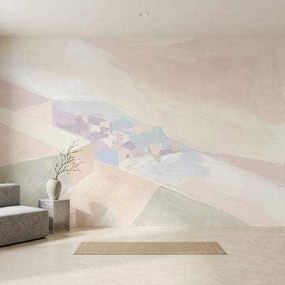 Pastel Soyut Boyama Poster Duvar Kağıdı Çocuk Odası